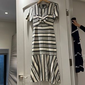 BCBG Stripped short sleeve midi dress